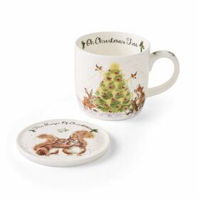 Wrendale Designs Mok & onderzetter Oh Christmas Tree Wrendale Designs Mok & onderzetter Oh Christmas Tree