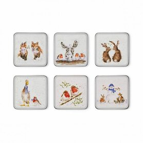 Wrendale Designs Weihnachts Untersetzer Woodland Animals set/6 Wrendale Designs Weihnachts Untersetzer Woodland Animals set/6