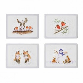 Wrendale Designs Kerst Placemat Woodland Animals set/4 Wrendale Designs Kerst Placemat Woodland Animals set/4
