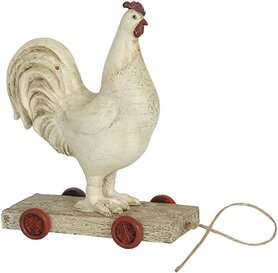 Clayre & Eef  | Haan op Wielen  | 15*7*17 | natuur Clayre & Eef  | Haan op Wielen  | 15*7*17 | natuur