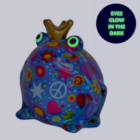 Pomme-Pidou Spaarpot Kikker Freddy - Glow in the Dark - Blauw met Tekens Pomme-Pidou Spaarpot Kikker Freddy - Glow in the Dark - Blauw met Tekens