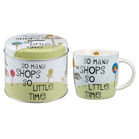 Mok in blik - So Many Shops -The Good Life - Bone China  Mok in blik - So Many Shops -The Good Life - Bone China