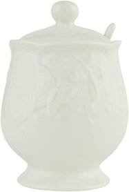 Clayre & Eef  | Suikerpot | Ø 9 * 12 cm | wit