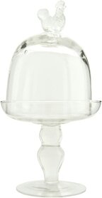 Clayre & Eef  |  Stolp op voet  | 6GL1430 |  | ø 12*22 cm| Transparant 