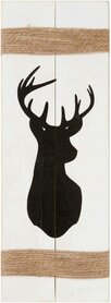 Clayre & Eef | Deko-Wandschild Hirsch | 18*50*1 cm | Holz - Weiß