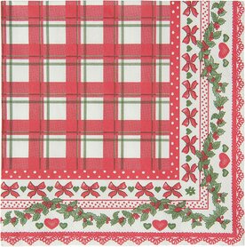 Clayre & Eef | Papieren Servet | 33*33 cm | Christmas Garland | CG73