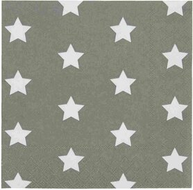 Clayre & Eef | Papieren Servet | 33*33 cm | Catch A Star Taupe | CAS73TP