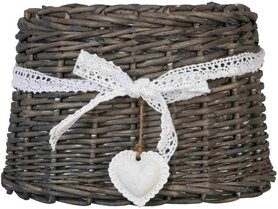 Clayre & Eef | Lampenkap | 20 x 14 cm / E27 | Rotan Donkerbruin