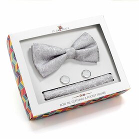 Vlinderdas Silver Paisley Gift Set | St George