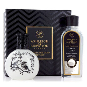 Ashleigh & Burwood Duftlampe Geschenkset Two Little Birds Duftlampe + 250ml Fresh Linen Lampenöl