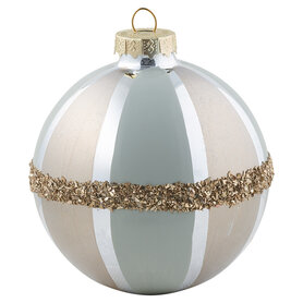GreenGate Kerstbal glas pale blue w/gold 