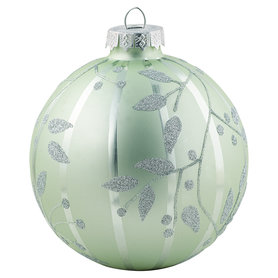 GreenGate Kerstbal  pale green w/silver hanging GreenGate Kerstbal  pale green w/silver hanging