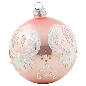 GreenGate Kerstbal pale pink w/pearls 
