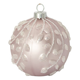 GreenGate Ball glass Penelope lavendar w/glitter  GreenGate Ball glass Penelope lavendar w/glitter
