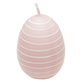 GreenGate Candle Easter egg Stripe Pale pink H: 7cm GreenGate Candle Easter egg Stripe Pale pink H: 7cm