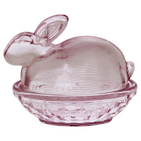 GreenGate Glass Jar rabbit pale pink H:10cm GreenGate Glass Jar rabbit pale pink H:10cm