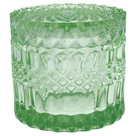 GreenGate Glass Jar Round green small H:10cm