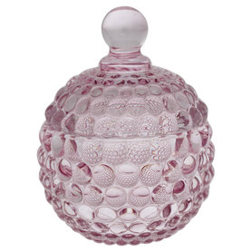 GreenGate Glass Jar Round pale pink medium  H:10cm