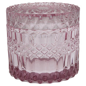 GreenGate Glass Jar round pale pink small H:10cm