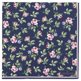 GreenGate Paper Napkin Berta dark blue small 20pcs  GreenGate Paper Napkin Berta dark blue small 20pcs