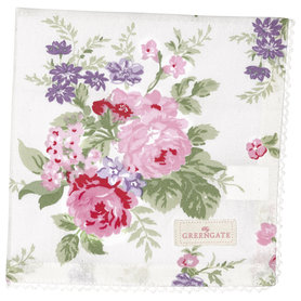 GreenGate Cotton Napkin with lace Rose White 40x40cm GreenGate Cotton Napkin with lace Rose White 40x40cm