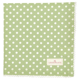 GreenGate Cotton Napkin with lace Spot Pale Green 40x40cm GreenGate Cotton Napkin with lace Spot Pale Green 40x40cm