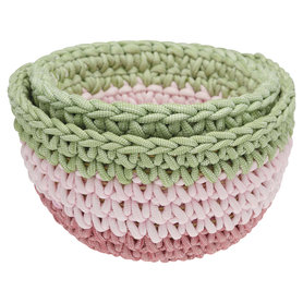 GreenGate Knitted Storage basket multicolour set of 2 assorted GreenGate Knitted Storage basket multicolour set of 2 assorted