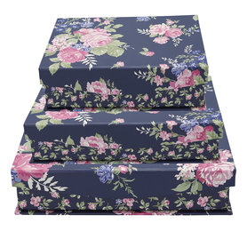 GreenGate Storage box Rose Dark Blue set of 3 assorted GreenGate Storage box Rose Dark Blue set of 3 assorted