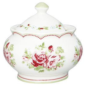 GreenGate Sugar pot Mary white H:10cm GreenGate Sugar pot Mary white H:10cm