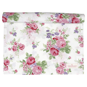 GreenGate Cotton Table runner Rose White 45x140cm