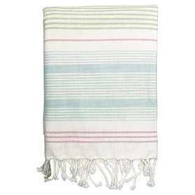GreenGate Tafelkleed / Tablecloth Summer stripe multicolor w/frin 145x250 GreenGate Tafelkleed / Tablecloth Summer stripe multicolor w/frin 145x250