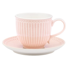 GreenGate Everyday Alice Cup & Saucer Pale Pink GreenGate Everyday Alice Cup & Saucer Pale Pink