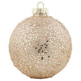 GreenGate Ball glass gold w/glitter hanging GN GreenGate Ball glass gold w/glitter hanging GN