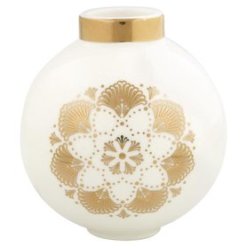 Gate Noir Candle Holder Elvina white/gold GN D:7,4cm Gate Noir Candle Holder Elvina white/gold GN D:7,4cm