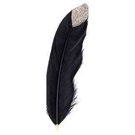 Gate Noir Feather nature black w/gold set of 6 GN  Gate Noir Feather nature black w/gold set of 6 GN