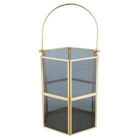 Gate Noir Lantern dark grey w/gold medium GN H:21 cm Gate Noir Lantern dark grey w/gold medium GN H:21 cm