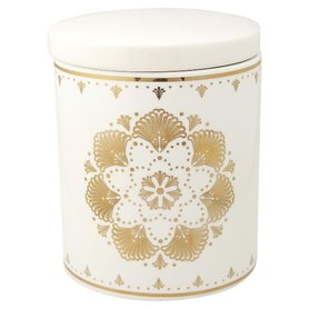 GreenGate Stoneware Storage jar Elvina gold medium GN H:12,7cm GreenGate Stoneware Storage jar Elvina gold medium GN H:12,7cm