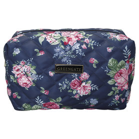 GreenGate Nylon Wash Bag Rose dark blue Large GreenGate Nylon Wash Bag Rose dark blue Large
