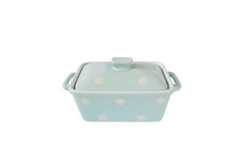Isabelle Rose Pastel blue butter dish with Dots