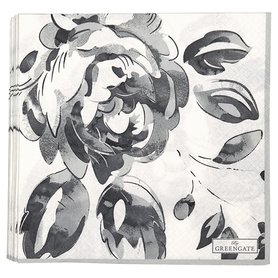 GreenGate Paper Napkin Amanda Dark Grey Large 20 Pieces GreenGate Paper Napkin Amanda Dark Grey Large 20 Pieces