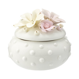 GreenGate Juwelendoosje / Jewelry box Daisy dusty cream small H:8cm