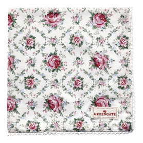 GreenGate Servet / Napkin with lace Malene petit white 40x40cm GreenGate Servet / Napkin with lace Malene petit white 40x40cm