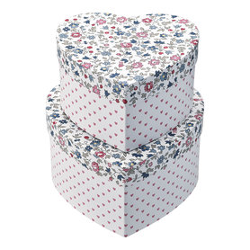 GreenGate Opbergdoos / Storage box heart Ruby petit white set of 2 GreenGate Opbergdoos / Storage box heart Ruby petit white set of 2