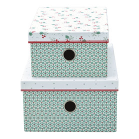 GreenGate Opbergdoos Kerst / Storage box Christmas  car red set of 2 assorted GreenGate Opbergdoos Kerst / Storage box Christmas  car red set of 2 assorted