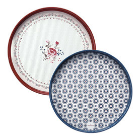 GreenGate Dienblad / Tray Fiona pale blue round set of 2 GreenGate Dienblad / Tray Fiona pale blue round set of 2