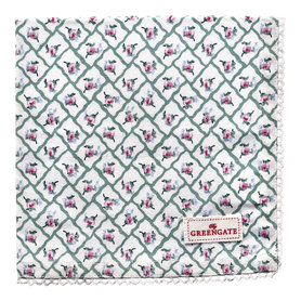 GreenGate Katoenen Servet met kant Rita Green 40x40cm GreenGate Katoenen Servet met kant Rita Green 40x40cm