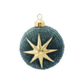 GreenGate Kerstbal / Christmas Ball glass Adele green hanging D:8cm GreenGate Kerstbal / Christmas Ball glass Adele green hanging D:8cm
