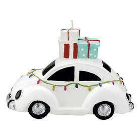 GreenGate Kerst Kaars Auto Wit / Christmas Candle Car White 9x14,5cm GreenGate Kerst Kaars Auto Wit / Christmas Candle Car White 9x14,5cm