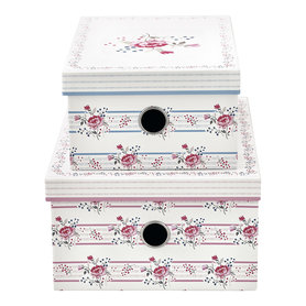 GreenGate Opbergdoos / Storage box Fiona Pale Pink set of 2 assorted GreenGate Opbergdoos / Storage box Fiona Pale Pink set of 2 assorted