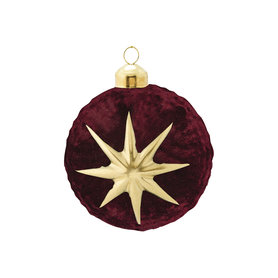 GreenGate Kerstbal / Christmas Ball glass Adele bordeaux hanging D:8cm GreenGate Kerstbal / Christmas Ball glass Adele bordeaux hanging D:8cm